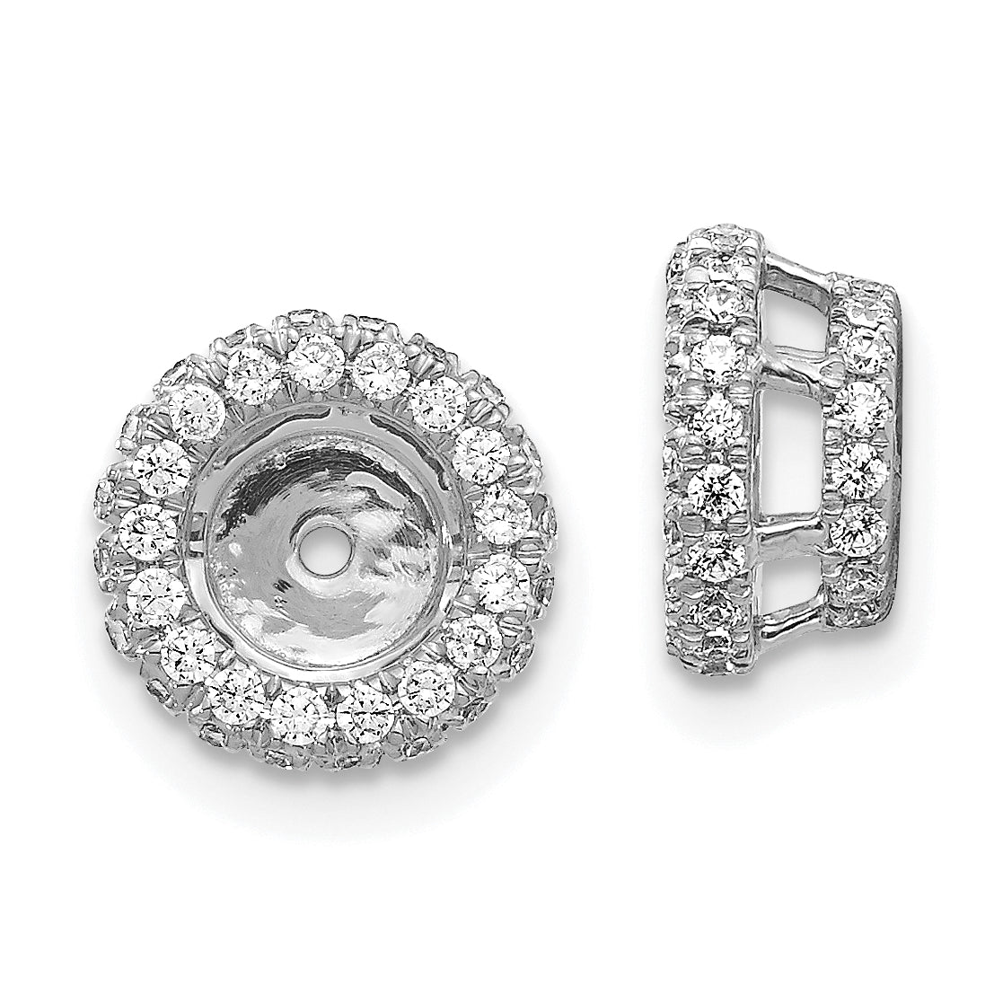 14k White Gold 5/8 carat Lab Grown Diamond VS/SI+ G+ for 5 mm Earring Jacket