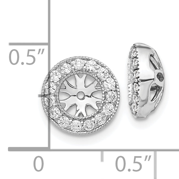 10k White Gold 1/4ct Diamond Earring Jackets