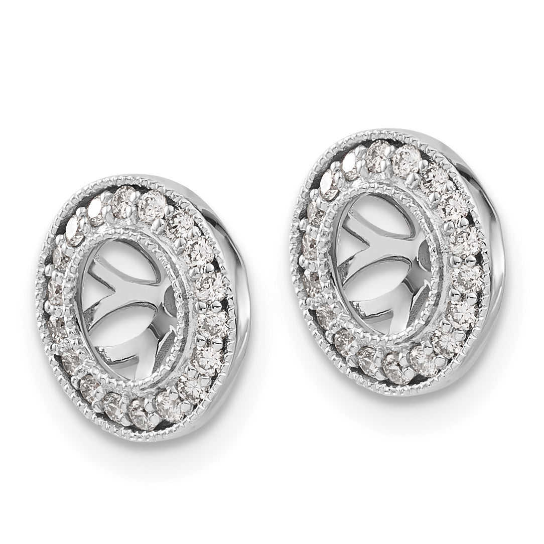 10k White Gold 1/3ct Diamond Earring Jackets