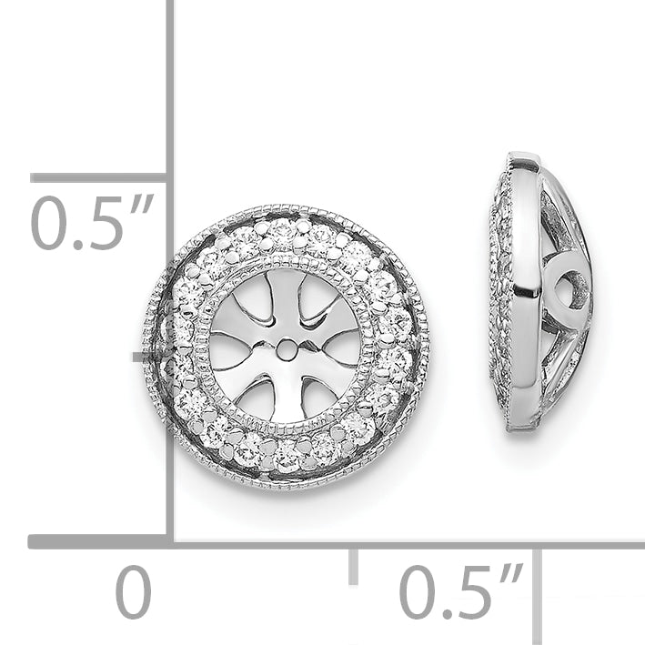 10k White Gold 1/3ct Diamond Earring Jackets