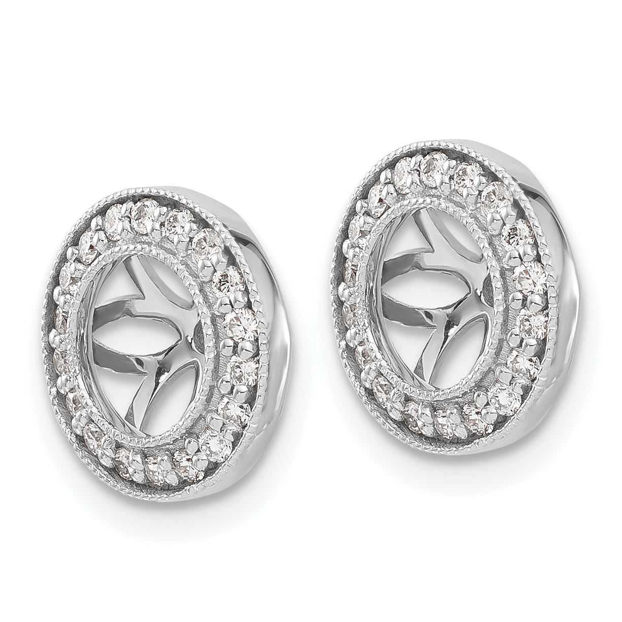 10k White Gold 1/3ct Diamond Earring Jackets Secondary image