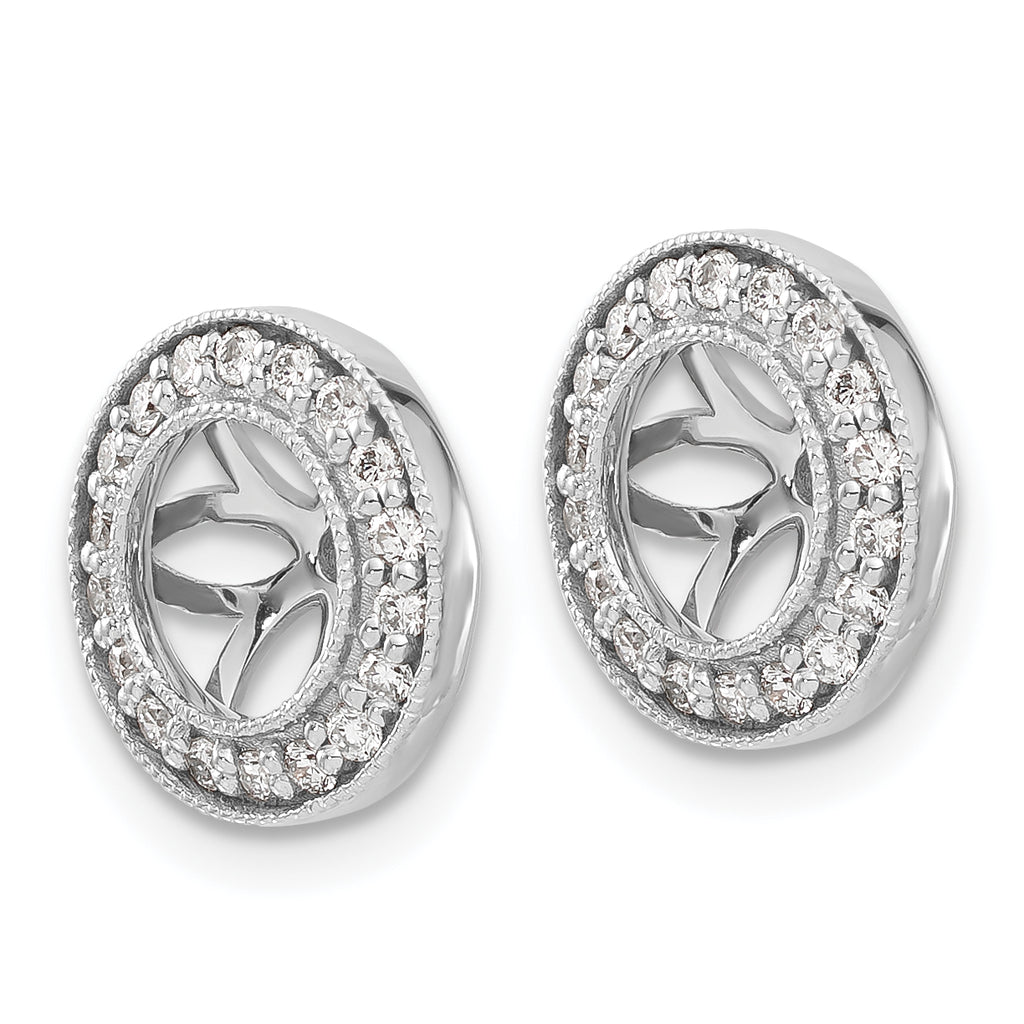 14k White Gold 1/3 carat Lab Grown Diamond VS/SI+ G+ with 6.5 mm Earring Jacket