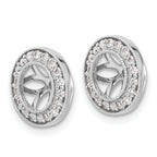 14k White Gold 1/3 carat Lab Grown Diamond VS/SI+ G+ with 6.5 mm Earring Jacket