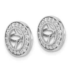 14k White Gold 1/3 carat Lab Grown Diamond VS/SI+ G+ with 6.5 mm Earring Jacket