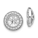 14k White Gold 1/3 carat Lab Grown Diamond VS/SI+ G+ with 6.5 mm Earring Jacket