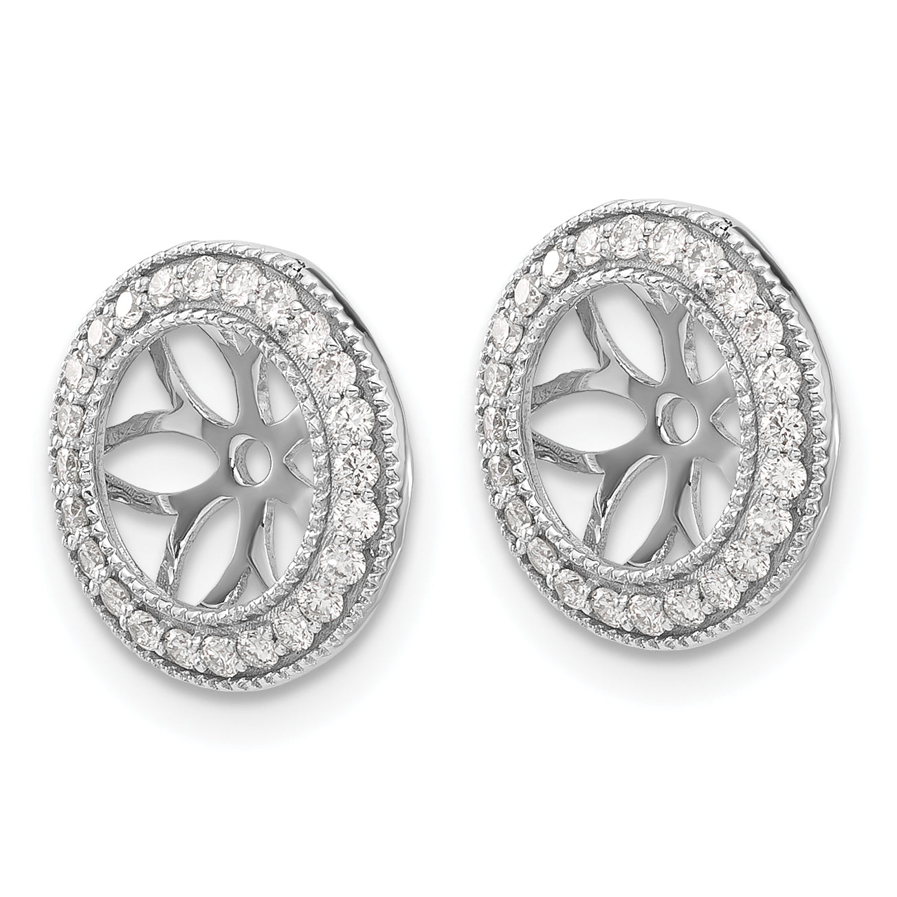 10k White Gold 3/8ct Diamond Earring Jackets Secondary image