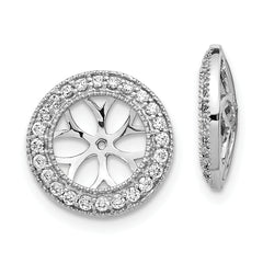 10k White Gold 3/8ct Diamond Earring Jackets
