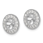 14k White Gold 5/8 carat Lab Grown Diamond VS/SI+ G+ with 6 mm Earring Jacket