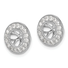 14k White Gold 5/8 carat Lab Grown Diamond VS/SI+ G+ with 6 mm Earring Jacket