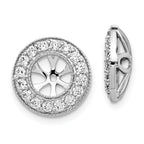 14k White Gold 5/8 carat Lab Grown Diamond VS/SI+ G+ with 6 mm Earring Jacket