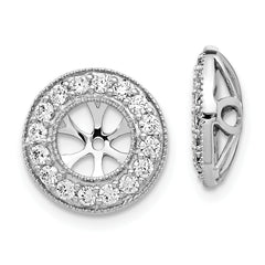 14k White Gold 5/8 carat Lab Grown Diamond VS/SI+ G+ with 6 mm Earring Jacket