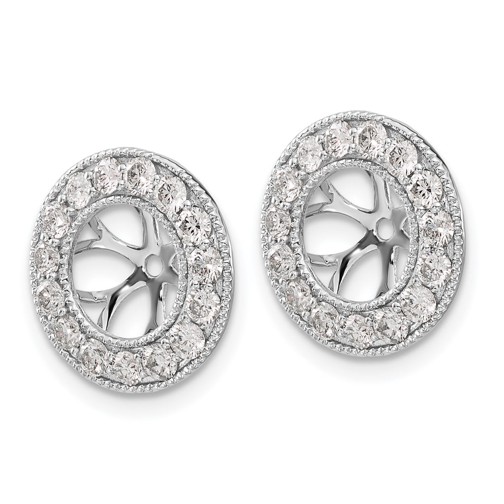 14k White Gold 1 carat Lab Grown Diamond VS/SI+ G+ with 7 mm Earring Jacket