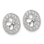 14k White Gold 1 carat Lab Grown Diamond VS/SI+ G+ with 7 mm Earring Jacket