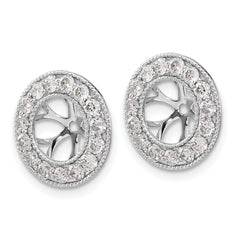 14k White Gold 1 carat Lab Grown Diamond VS/SI+ G+ with 7 mm Earring Jacket