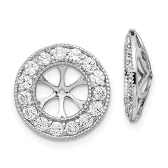 14k White Gold 1 carat Lab Grown Diamond VS/SI+ G+ with 7 mm Earring Jacket