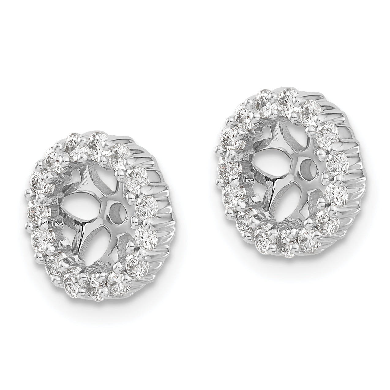 14k White Gold 1/2 carat Lab Grown Diamond VS/SI+ G+ for 5.25 mm Earring Jacket