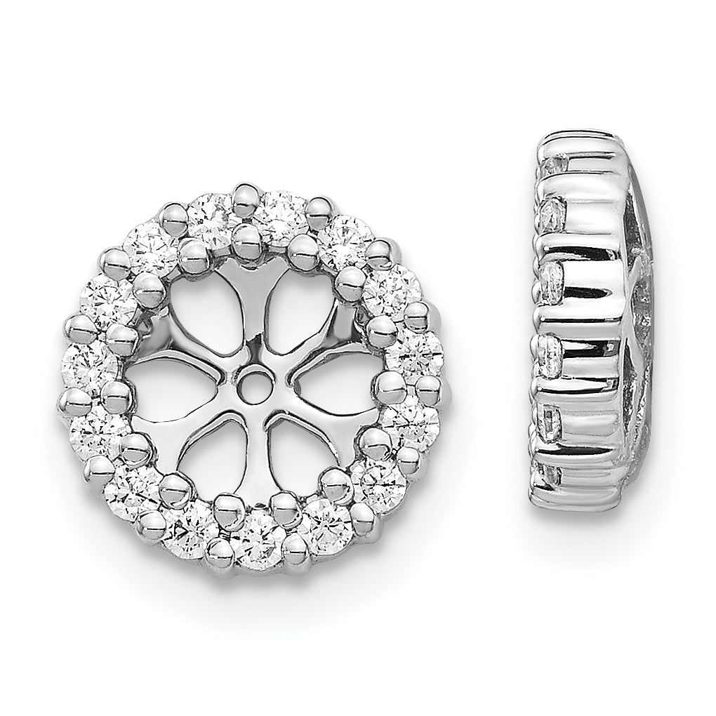 14k White Gold 1/2 carat Lab Grown Diamond VS/SI+ G+ for 5.25 mm Earring Jacket