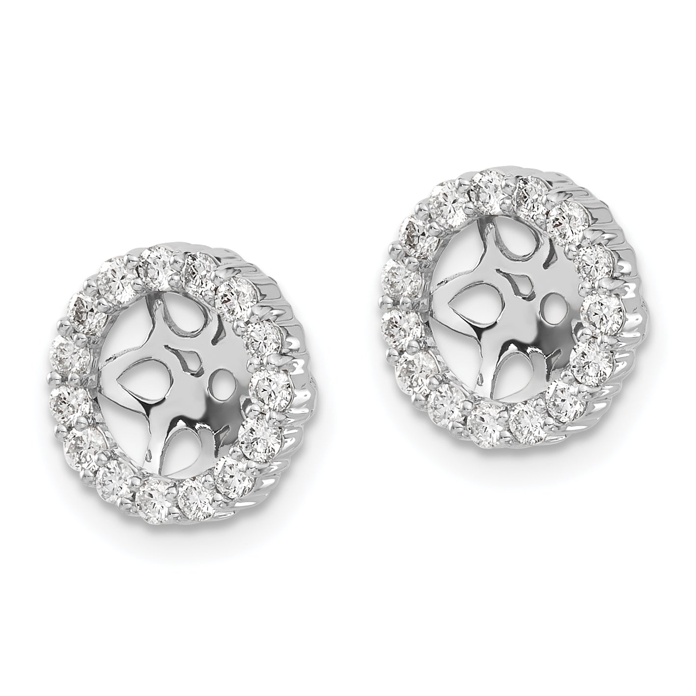 14k White Gold 1/2 carat Lab Grown Diamond VS/SI+ G+ for 6.5 mm Earring Jacket