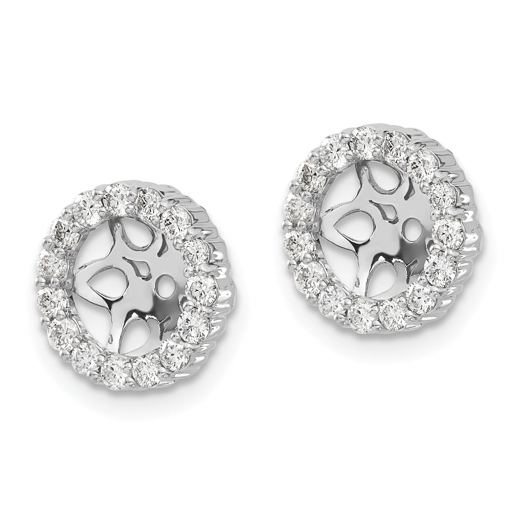 14k White Gold 1/2 carat Lab Grown Diamond VS/SI+ G+ for 6.5 mm Earring Jacket