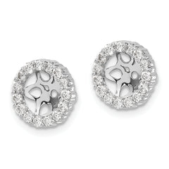 14k White Gold 1/2 carat Lab Grown Diamond VS/SI+ G+ for 6.5 mm Earring Jacket