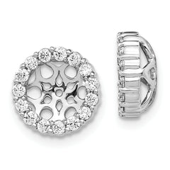 14k White Gold 1/2 carat Lab Grown Diamond VS/SI+ G+ for 6.5 mm Earring Jacket