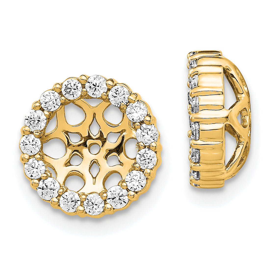 14k 1/2 carat Lab Grown Diamond VS/SI+ G+ for 6.5 mm Earring Jacket Main image