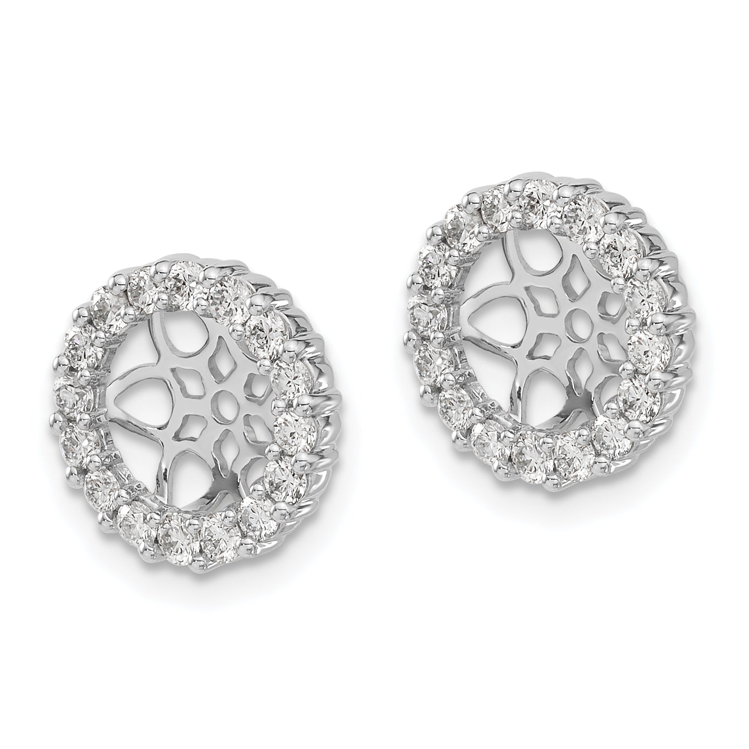 14k White Gold 3/4 carat Lab Grown Diamond VS/SI+ G+ for 7.5 mm Earring Jacket