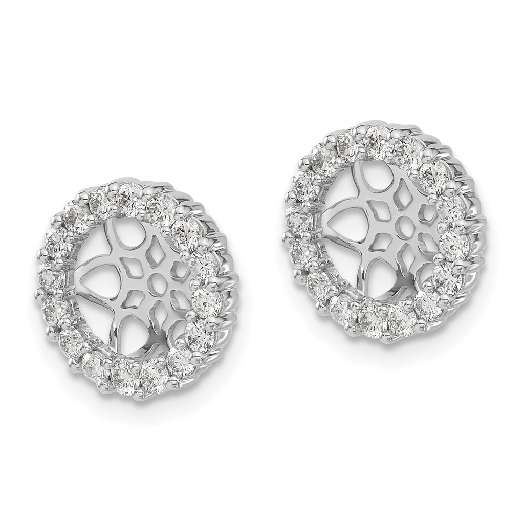 14k White Gold 3/4 carat Lab Grown Diamond VS/SI+ G+ for 7.5 mm Earring Jacket