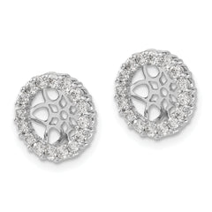 14k White Gold 3/4 carat Lab Grown Diamond VS/SI+ G+ for 7.5 mm Earring Jacket
