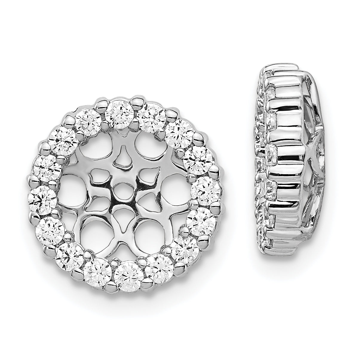 14k White Gold 3/4 carat Lab Grown Diamond VS/SI+ G+ for 7.5 mm Earring Jacket
