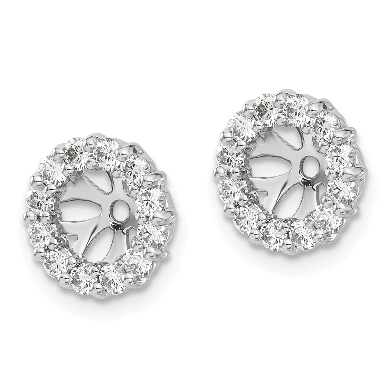 14k White Gold 3/4 carat Lab Grown Diamond VS/SI+ G+ for 5.25 mm Earring Jacket