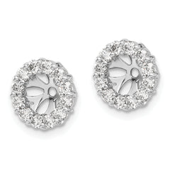 14k White Gold 3/4 carat Lab Grown Diamond VS/SI+ G+ for 5.25 mm Earring Jacket