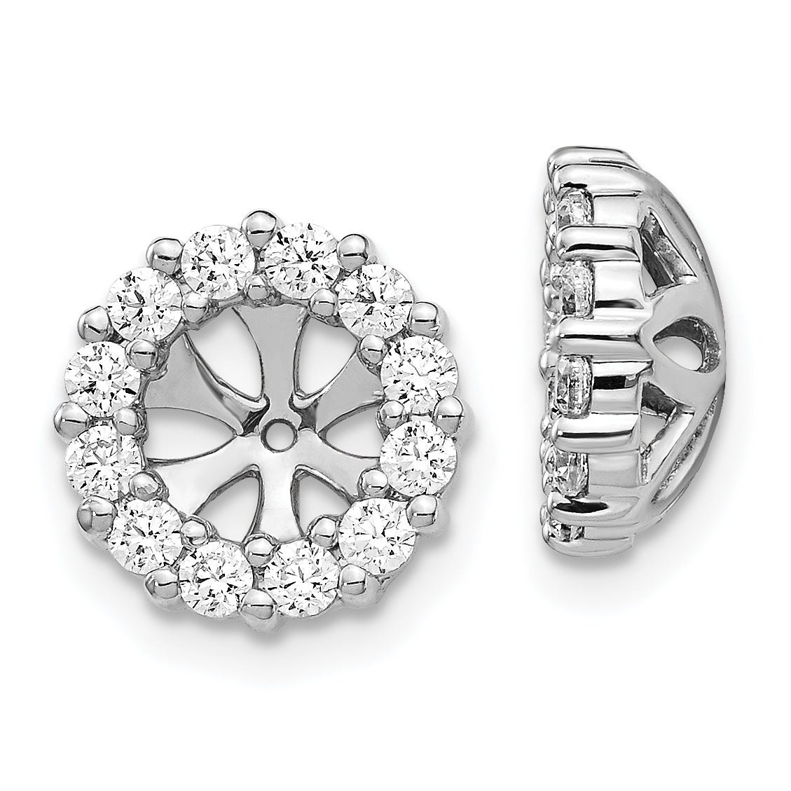 14k White Gold 3/4 carat Lab Grown Diamond VS/SI+ G+ for 5.25 mm Earring Jacket Main image