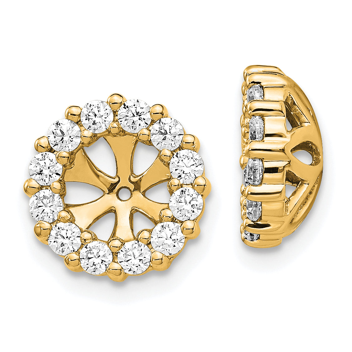 14k 3/4 carat Lab Grown Diamond VS/SI+ G+ for 5.25 mm Earring Jacket Main image
