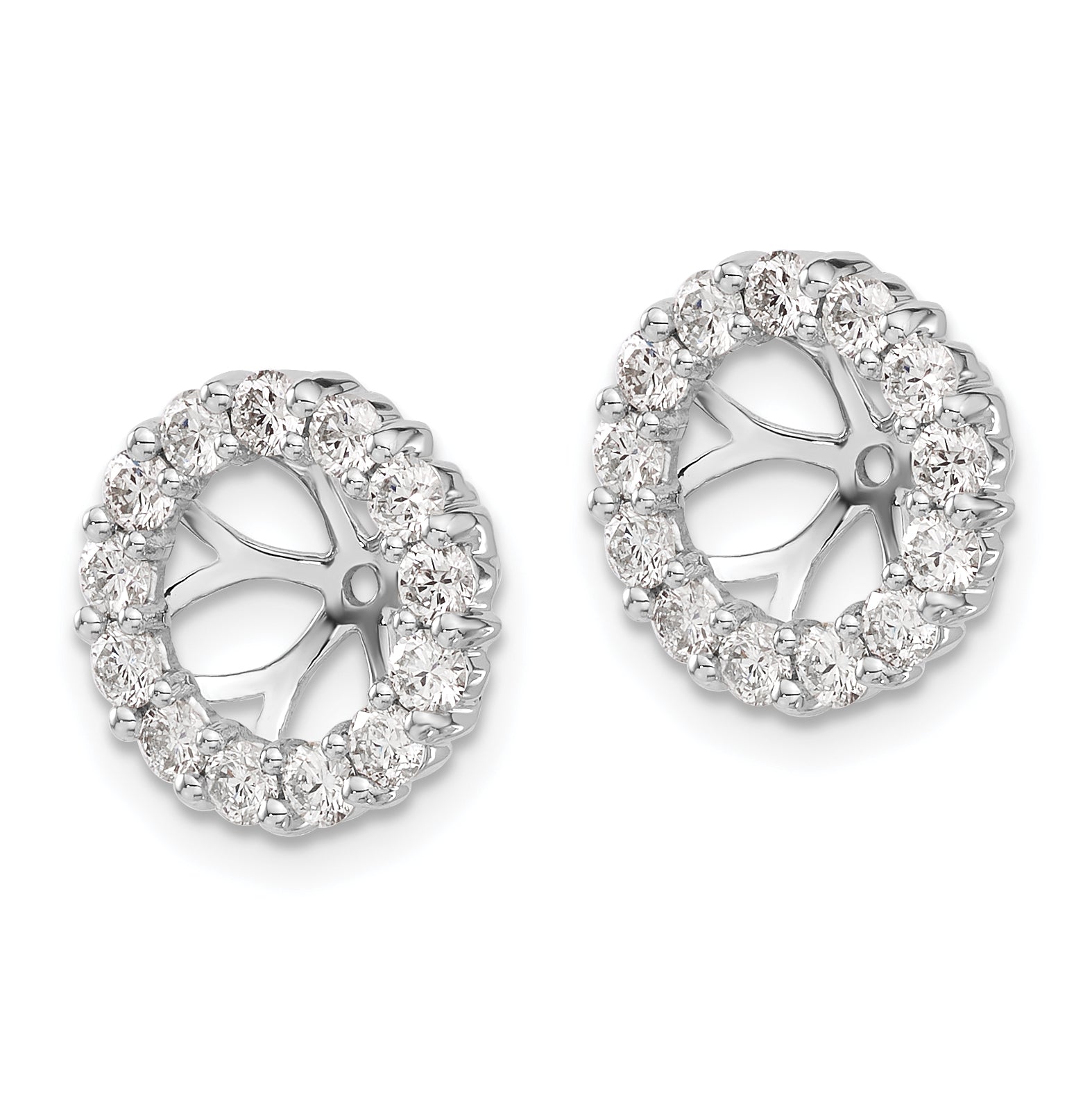 14k White Gold 1 carat Lab Grown Diamond VS/SI+ G+ for 6.5 mm Earring Jacket Secondary image