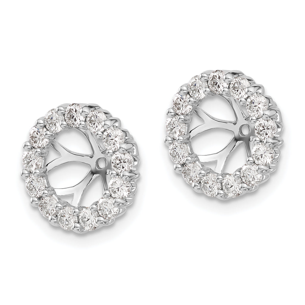 14k White Gold 1 carat Lab Grown Diamond VS/SI+ G+ for 6.5 mm Earring Jacket - Sophia Jewelers