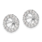 14k White Gold 1 carat Lab Grown Diamond VS/SI+ G+ for 6.5 mm Earring Jacket - Sophia Jewelers