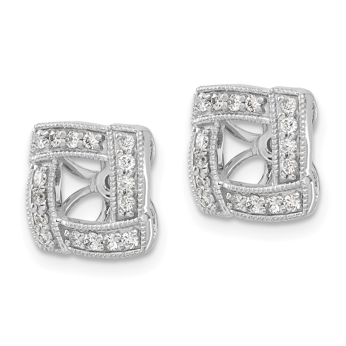 14k White Gold 1/3 carat Lab Grown Diamond VS/SI+ G+ with 4.5 mm Earring Jacket