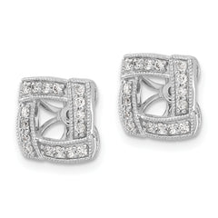 14k White Gold 1/3 carat Lab Grown Diamond VS/SI+ G+ with 4.5 mm Earring Jacket
