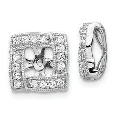 14k White Gold 1/3 carat Lab Grown Diamond VS/SI+ G+ with 4.5 mm Earring Jacket