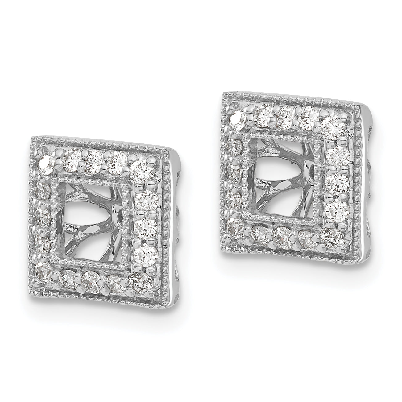 14k White Gold 1/3 carat Lab Grown Diamond VS/SI+ G+ with 4 mm Earring Jacket Secondary image
