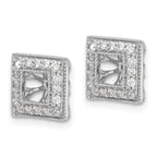 14k White Gold 1/3 carat Lab Grown Diamond VS/SI+ G+ with 4 mm Earring Jacket