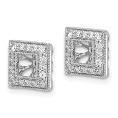 14k White Gold 1/3 carat Lab Grown Diamond VS/SI+ G+ with 4 mm Earring Jacket