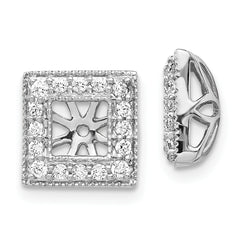 14k White Gold 1/3 carat Lab Grown Diamond VS/SI+ G+ with 4 mm Earring Jacket