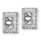 14k White Gold 1/2 carat Lab Grown Diamond VS/SI+ G+ with 4.75 mm Earring Jacket