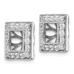 14k White Gold 1/2 carat Lab Grown Diamond VS/SI+ G+ with 4.75 mm Earring Jacket