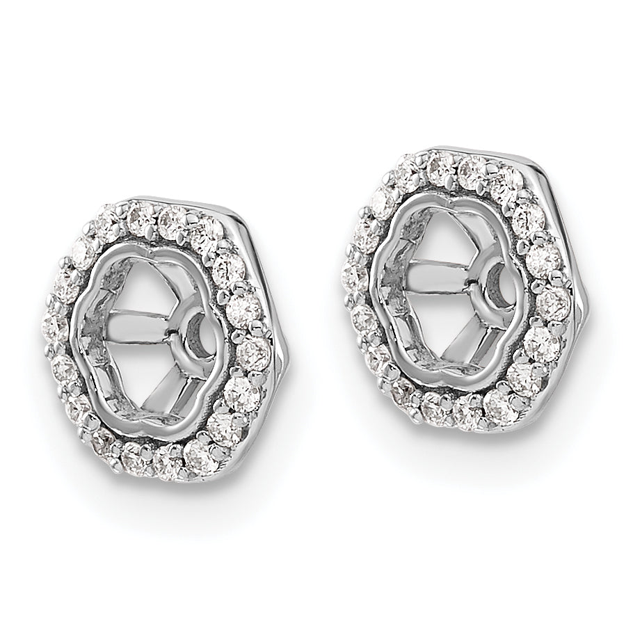 10k White Gold Hexagon Diamond Earring Jackets Secondary image