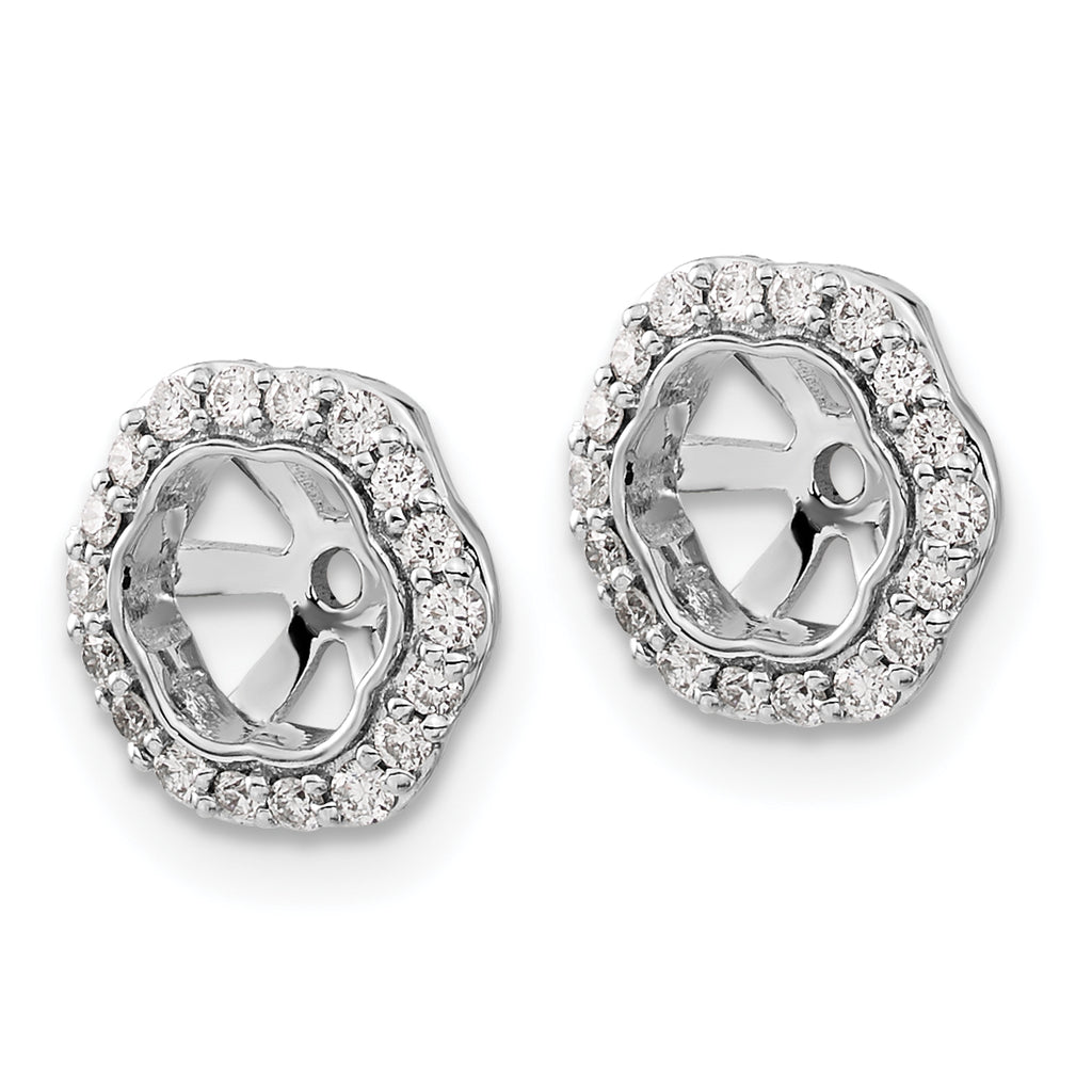 14k White Gold 1/4 carat Lab Grown Diamond VS/SI+ G+ with 5 mm Earring Jacket