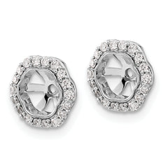 14k White Gold 1/4 carat Lab Grown Diamond VS/SI+ G+ with 5 mm Earring Jacket