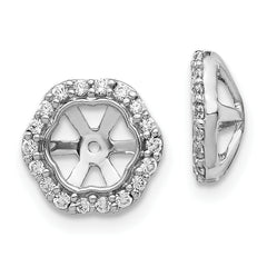 14k White Gold 1/4 carat Lab Grown Diamond VS/SI+ G+ with 5 mm Earring Jacket
